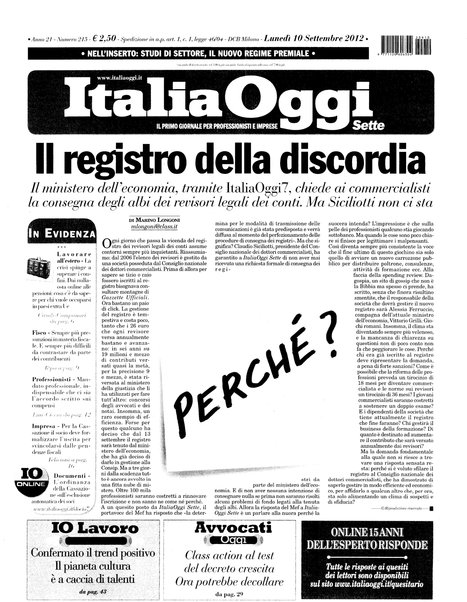 Italia oggi : quotidiano di economia finanza e politica